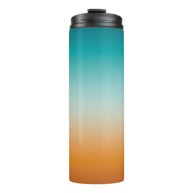Pretty Ombre Sunny Orange & Teal Blue Gradient Pil Thermal Tumbler (Front)