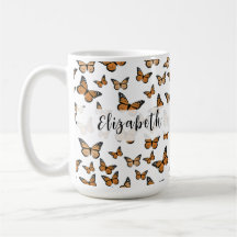 Pretty Orange Butterflies Custom Name 