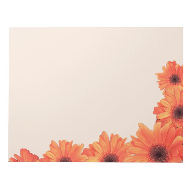 Pretty Orange Daisies Notepad (Front)