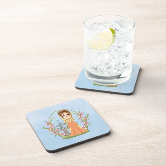 Pretty Orange Faery Pixel Art Coaster (Right Side)