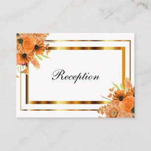 Pretty Orange Flowers on White Enclosure Card