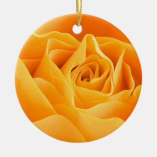 Pretty Orange Rose Ceramic Ornament