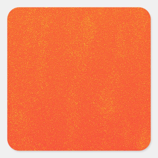 Pretty Orange Sparkly Mess Square Sticker (Front)
