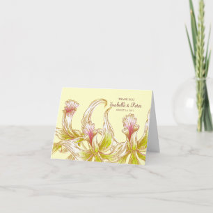 Pretty Orchids Wedding Thank You Card