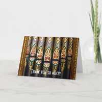 Pretty organ pipes thank you card