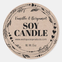 Pretty Organic Kraft Soy Candle Labels
