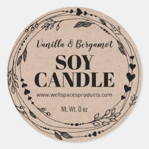 Pretty Organic Kraft Soy Candle Labels