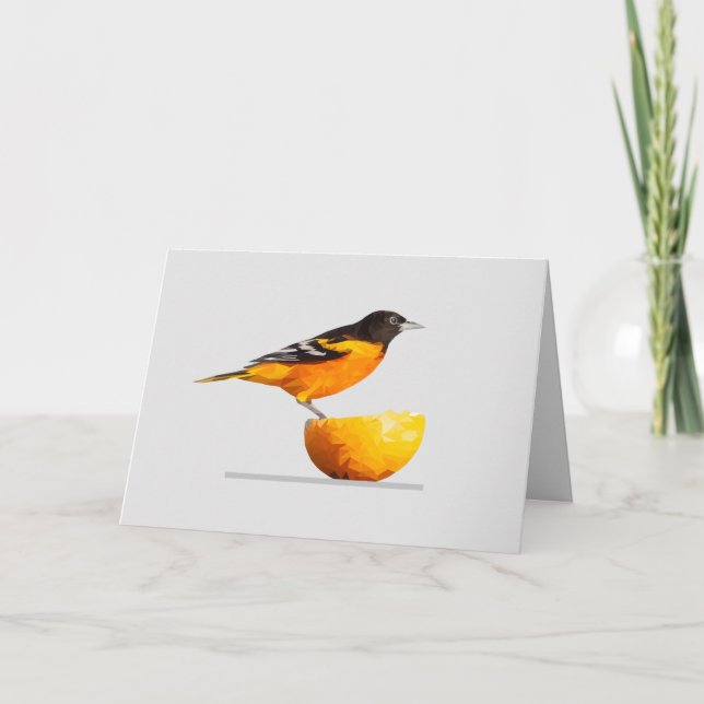 Pretty Oriole Bird Lover's Greeting Card (Front)