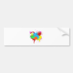Pretty Paint Splatter Painting Abstract Art Paint  Bumper Sticker