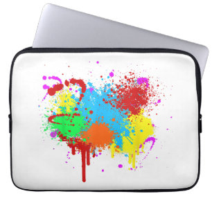 Pretty Paint Splatter Painting Abstract Art Paint Laptop Sleeve