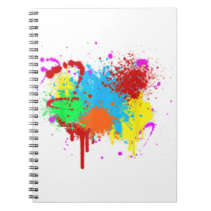 Pretty Paint Splatter Painting Abstract Art Paint Notebook