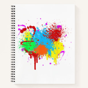Pretty Paint Splatter Painting Abstract Art Paint  Notebook