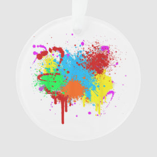 Pretty Paint Splatter Painting Abstract Art Paint Ornament