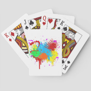 Pretty Paint Splatter Painting Abstract Art Paint Playing Cards