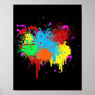 Pretty Paint Splatter Painting Abstract Art Paint Poster