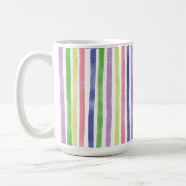 Pretty Paint Wavy Lines Original Colourful Pattern Coffee Mug (Left)