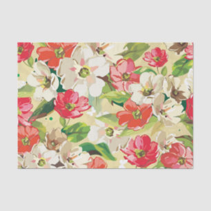 Pretty Painted Floral Tissue Paper