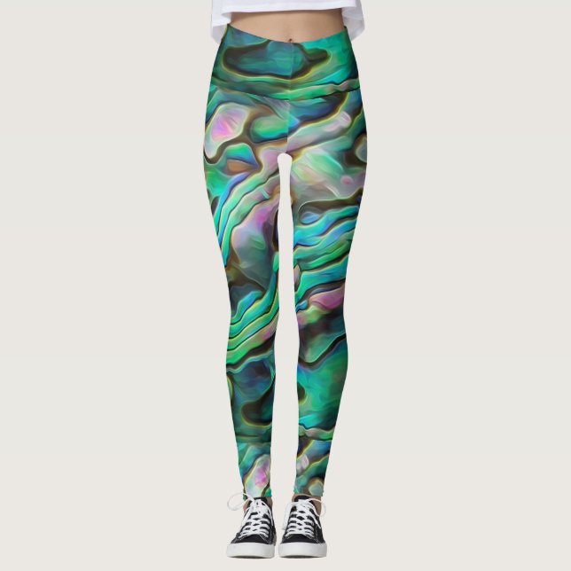Pretty Painterly Paua Abalone Legging (Front)
