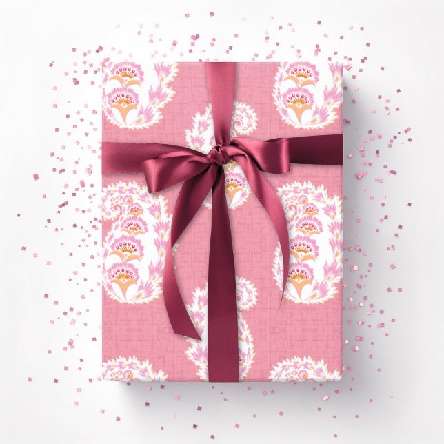 Pretty Paisley in Pink and Orange Wrapping Paper (Creator Uploaded)