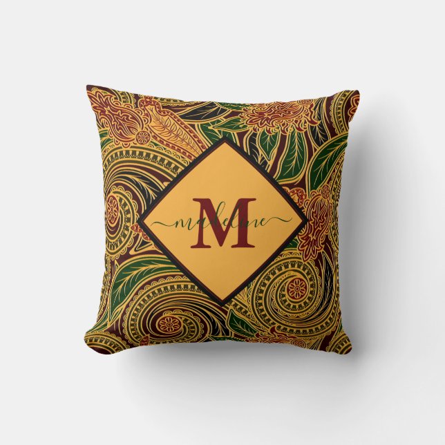 Pretty  paisley Pattern personalized Throw Pillow (Front)
