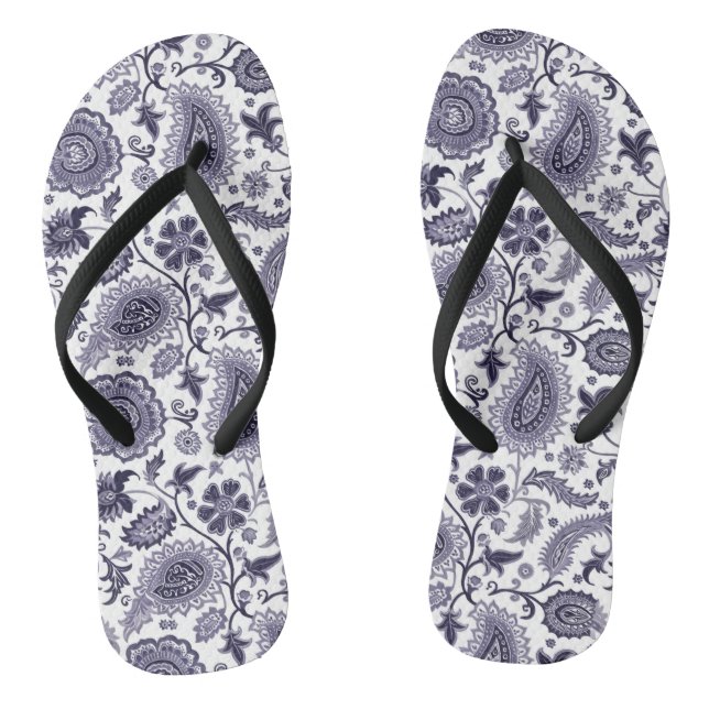 Pretty Paisley Pattern Thongs (Footbed)