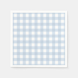 Pretty Pale Denim Blue Gingham Checked Pattern  Napkin
