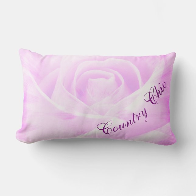 Pretty Pale Purple Roses Country Chic design Lumbar Cushion (Front)