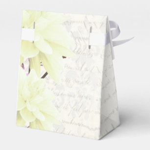 Pretty pale yellow floral flower blossom wedding favour box