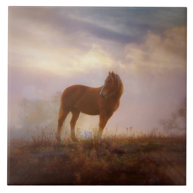 Pretty Palomino Mustang Art Tile (Front)