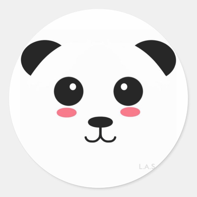 Pretty Panda Classic Round Sticker (Front)