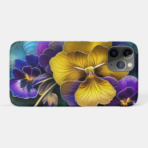 Pretty pansies art iPhone 11 pro case