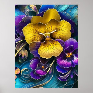 Pretty pansies art poster
