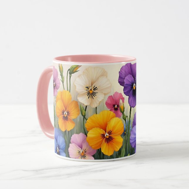 Pretty Pansies Mug (Front Left)