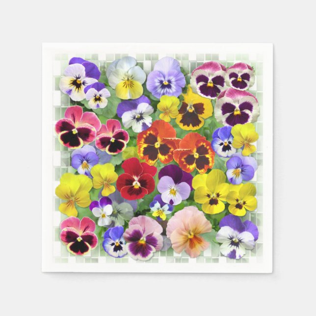 Pretty Pansies Napkin (Front)
