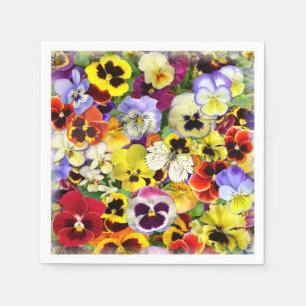 Pretty Pansies with Butterfly Napkin
