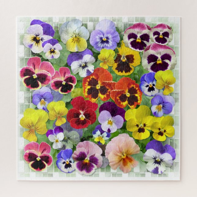 Pretty Pansy Collage  Jigsaw Puzzle (Vertical)