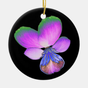 Pretty Pansy Custom Birthday Ceramic Ornament