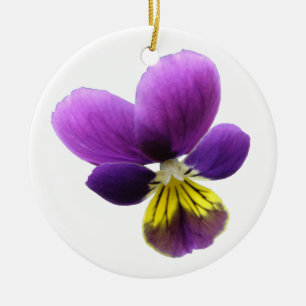 Pretty Pansy Custom Birthday Ceramic Ornament