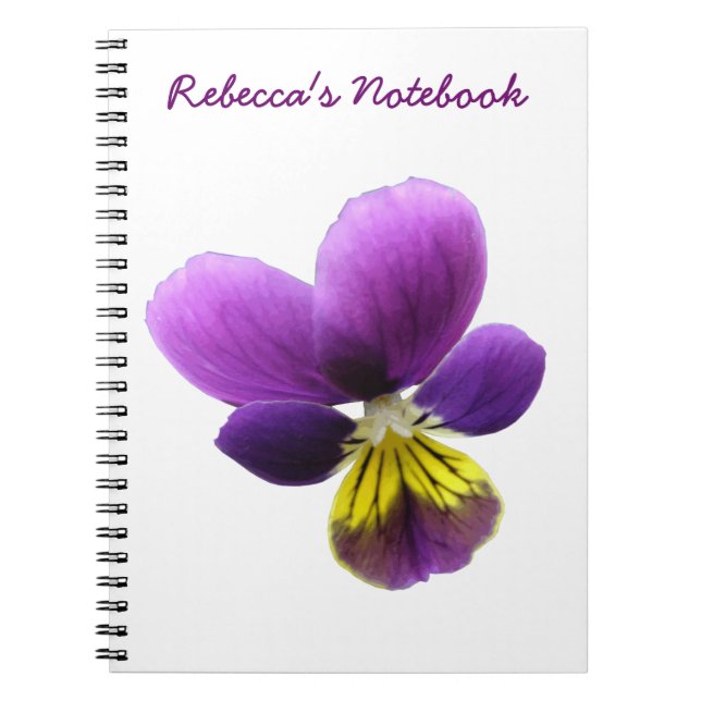 Pretty Pansy Customisable Notebook (Front)