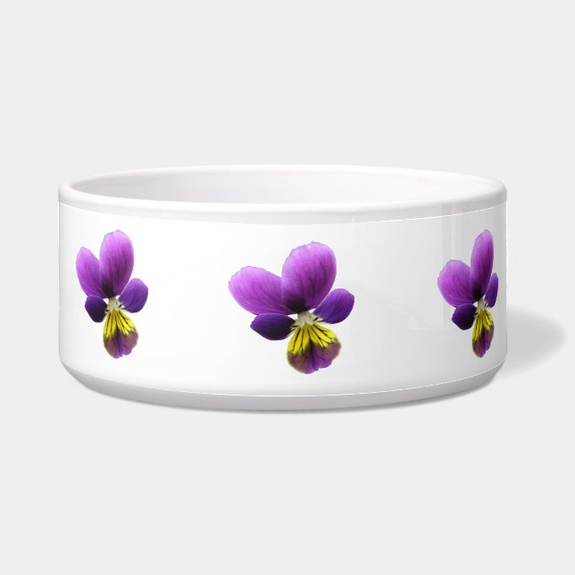 Pretty Pansy Dog Bowl (Front)