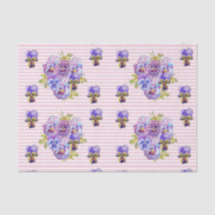 Pretty Pansy Flower Floral Pastel Pink Pattern Tissue Paper