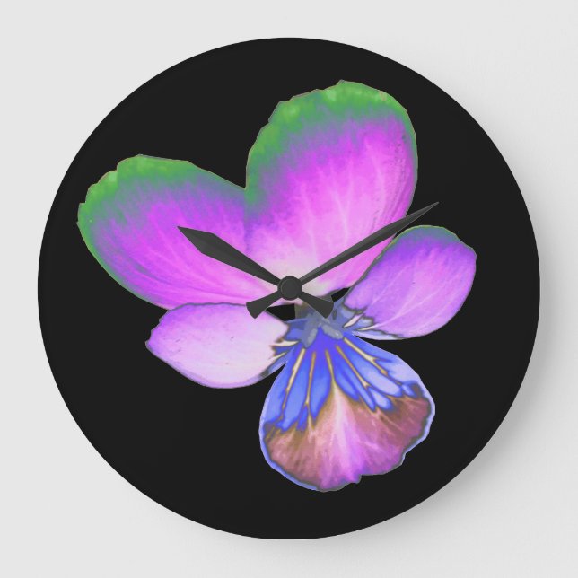 Pretty Pansy Wall Clock (Front)