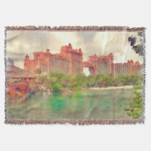 Pretty Paradise Island Throw Blanket