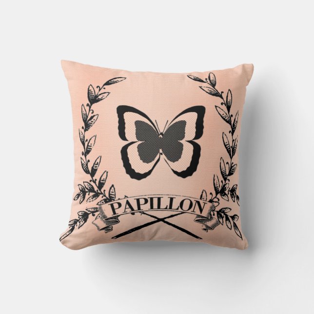 Pretty Paris French Papillon Pillow (Front)