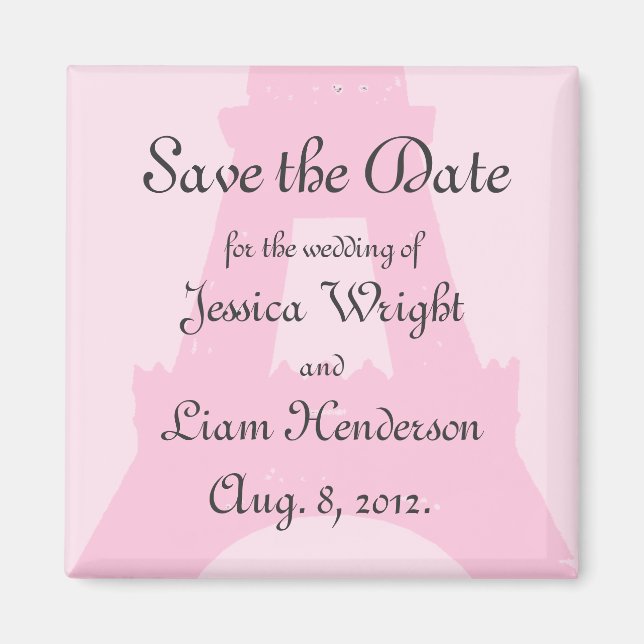 Pretty Paris Save the Date Magnet (Front)