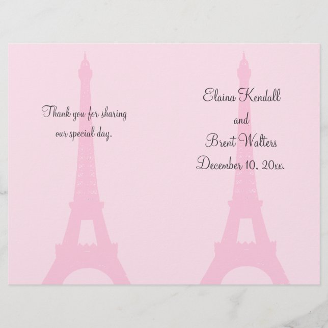Pretty Paris Wedding Program (Front)