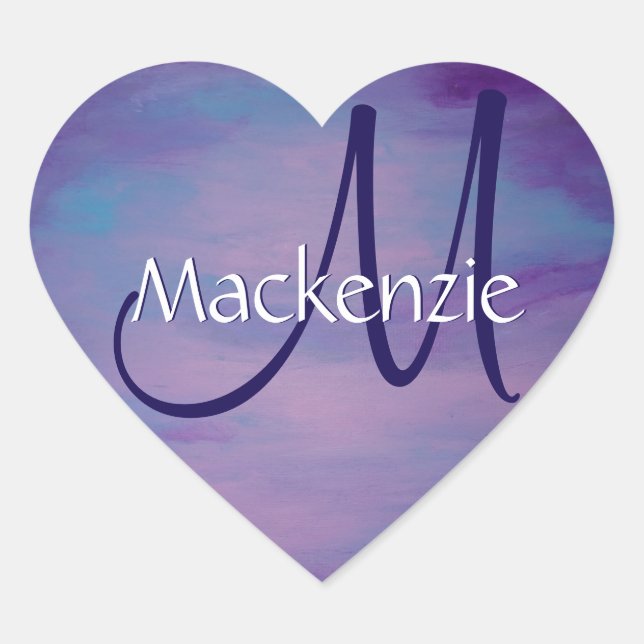 Pretty Party | Cute Pink Cloud Purple Blue Sky Heart Sticker (Front)