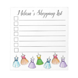 Pretty Party Dresses Retro Vintage 1950s Fashion Notepad