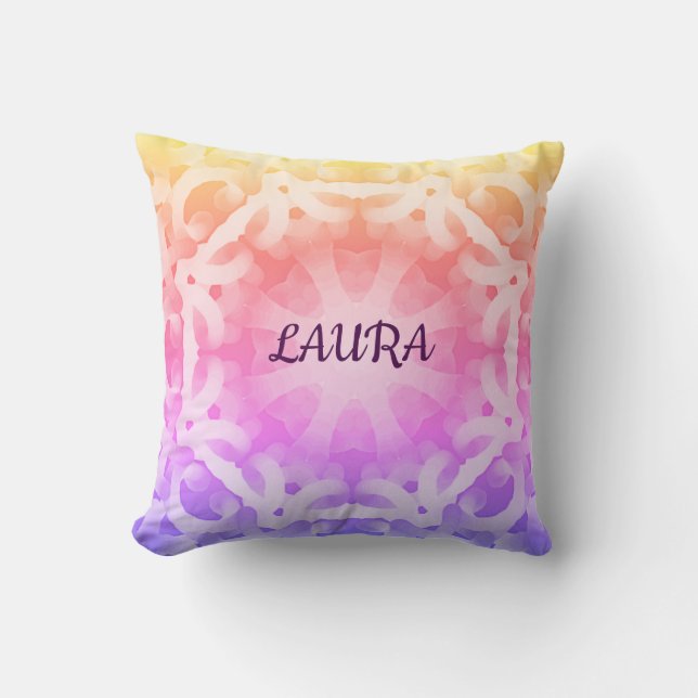 Pretty pastel abstract cushion (Front)