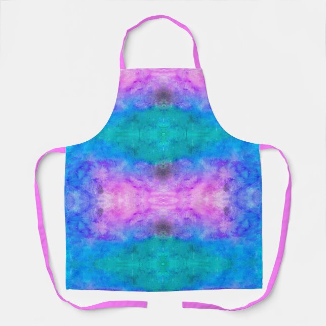 Pretty Pastel Abstract Pink Blue Aqua Apron (Front)